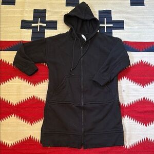 Women’s Athleta black knee length zip jacket